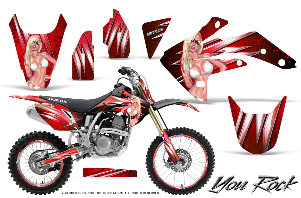 Honda CRF150R 07-10 Graphics Kit You Rock Red NP Rims